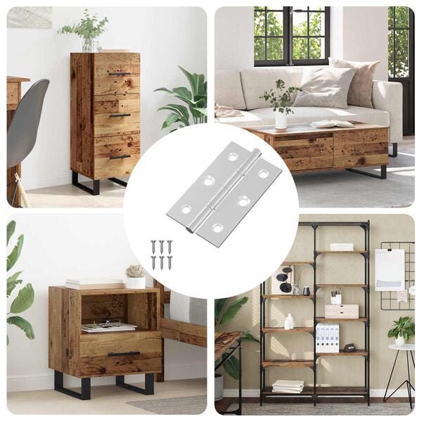 vidaXL Hinge Plain 899 pcs Silver 58 x 35 x 1 mm Steel