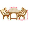 vidaXL 5 Piece Outdoor Dining Set Impregnated Pinewood