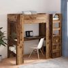 vidaXL Loft Bed Frame with Desk Old Wood 98.5 x 200 cm Engineered Wood