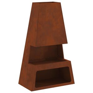 vidaXL Fire Bowl Rusty 60 x 35 x 100 cm Weathering Steel