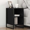 vidaXL Bedside Table Black Oak 39.5 x 30 x 50 cm Engineered Wood