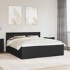 vidaXL Bed Frame with Headboard Black 200 x 200 cm Engineered Wood