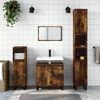 vidaXL 3 Piece Bathroom Furniture Set Smoked Oak Engineered Wood