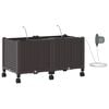 vidaXL Garden Planter with Irrigation&Wheels 2 pcs Brown PP