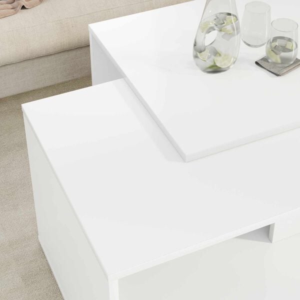 vidaXL Coffee Table Set 2 pcs White Engineered Wood