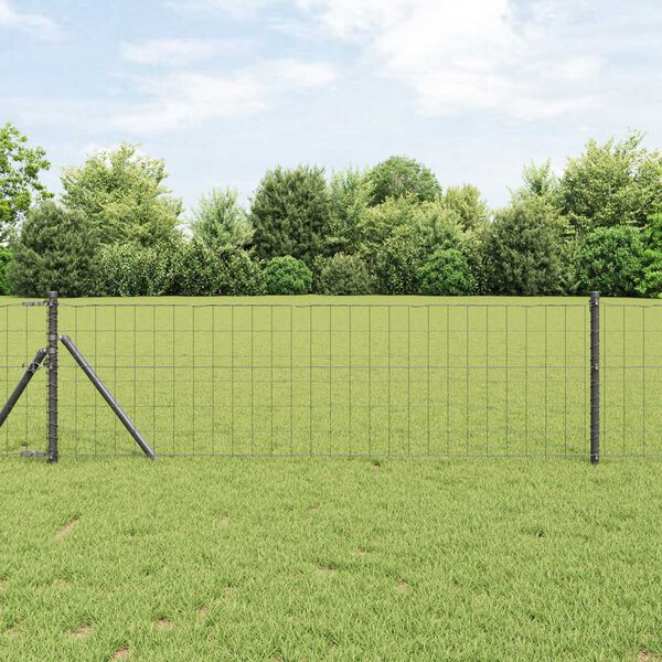 vidaXL Euro Fence Grey 0.4 x 25 m PVC-coated iron
