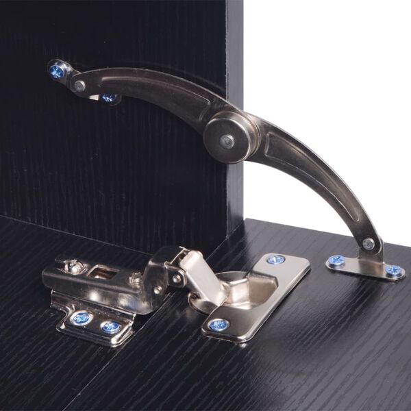 vidaXL Eight Piece Bathroom Furniture and Basin Set Black