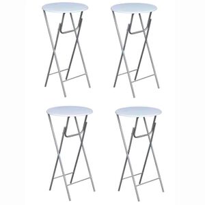 vidaXL Bar Tables 4 pcs with MDF Tabletop White