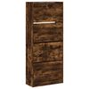 vidaXL Shoe Cabinet with 4 Flip-Drawers Smoked Oak 80x34x187.5 cm