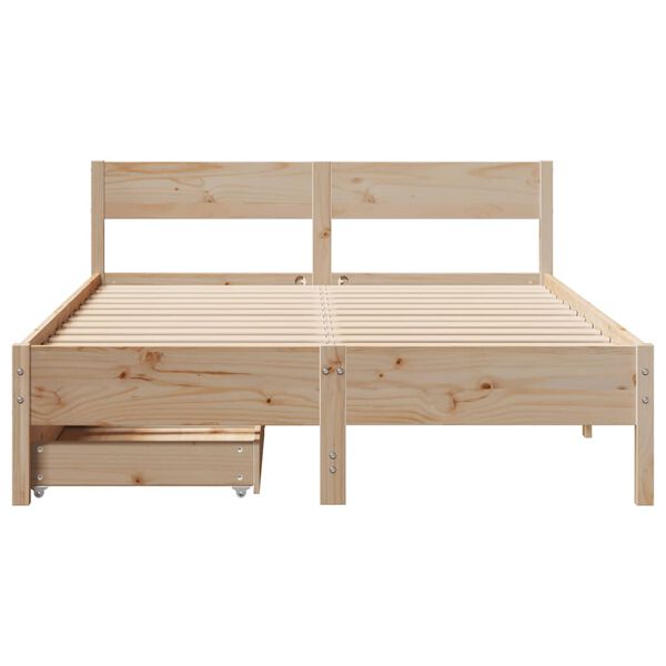 vidaXL Bed Frame without Mattress 140x190 cm Solid Wood Pine