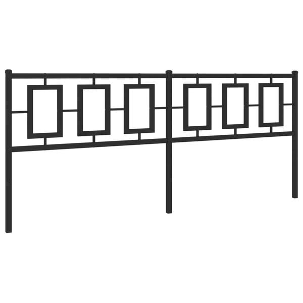 vidaXL Metal Replace Headboard Black 200 cm