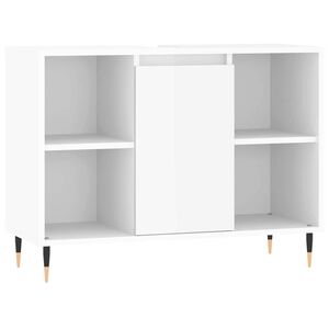 vidaXL Bathroom Cabinet High Gloss White 80x33x60 cm Engineered Wood