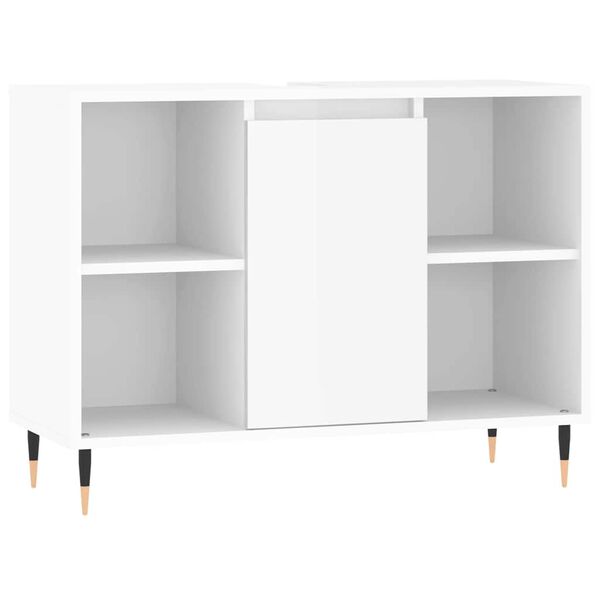 vidaXL Bathroom Cabinet High Gloss White 80x33x60 cm Engineered Wood