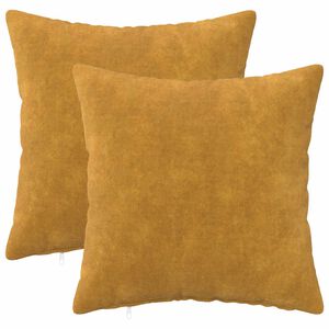 vidaXL Cushion with Pillow HEERLEN 2 pcs Yellow Microfiber Fleece