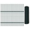 vidaXL Fence with Post Green 0.5 x 100 m Steel and PVC