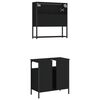vidaXL 2 Piece Bathroom Furniture Set Black Engineered Wood