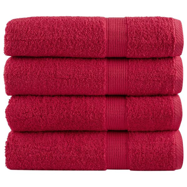 vidaXL Premium Hand Towels SOLUND 4 pcs Red 50x100 cm 600 gsm