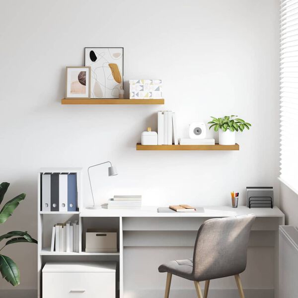 vidaXL Wall Shelf 2 pcs Beige 80 x 23.5 x 4 cm Engineered Wood