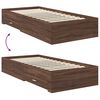 vidaXL Bed Frame with Headboard Brown Oak 75 x 190 cm Engineered Wood