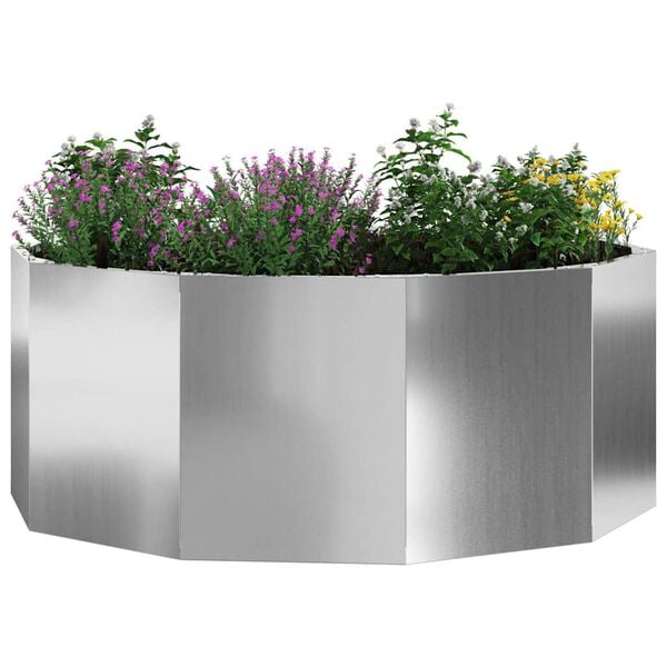 vidaXL Planter Silver 90 x 90 x 35 cm Galvanised Steel