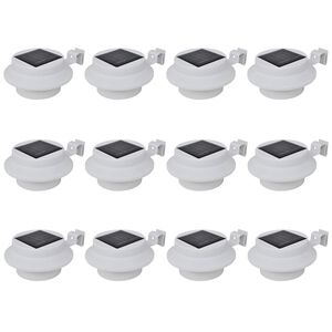 vidaXL Solar Lamp | Set of 12 | White | Plastic | Small | Solar | Solar Lamp