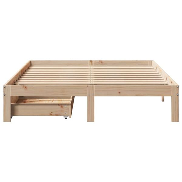 vidaXL Bed Frame with Drawers without Mattress 120x190 cm Small Double