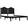 vidaXL Bed Frame without Mattress Black Solid Wood 200x200 cm (810041+818494)