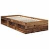 vidaXL Bed Frame with Headboard Old Wood 90 x 190 cm Solid Pine Wood