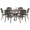 vidaXL Garden Dining Set 7 pcs Bronze 90 x 90 x 75 cm Cast Aluminium