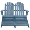 vidaXL 2-Seater Garden Adirondack Chair&Ottoman Fir Wood Blue