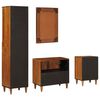 vidaXL Bathroom Furniture Set with Shelf 4 pcs Walnut Solid Mango Wood