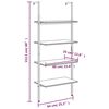 vidaXL 4-Tier Leaning Shelf Dark Brown and Black 64x35x152.5 cm