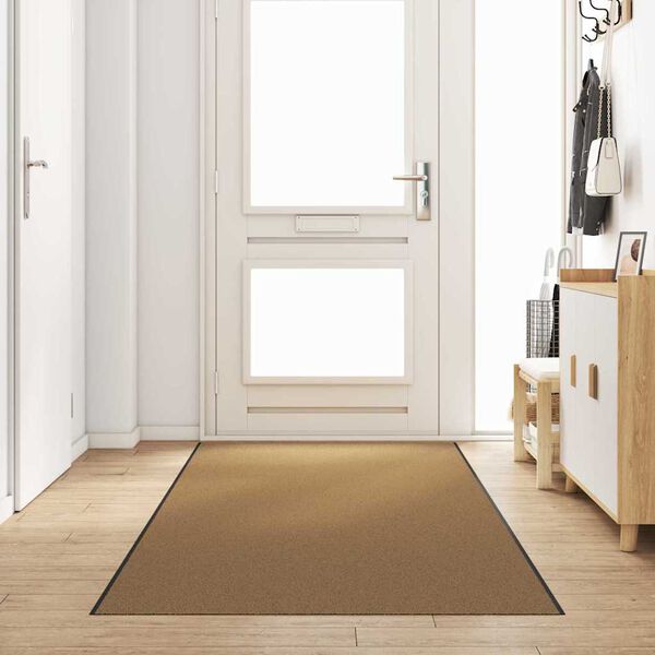 vidaXL Doormat Other Cream and Black 120 x 400 cm Polyamide and PVC