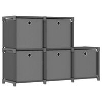 vidaXL 5-Cube Display Shelf with Boxes Grey 103x30x72.5 cm Fabric