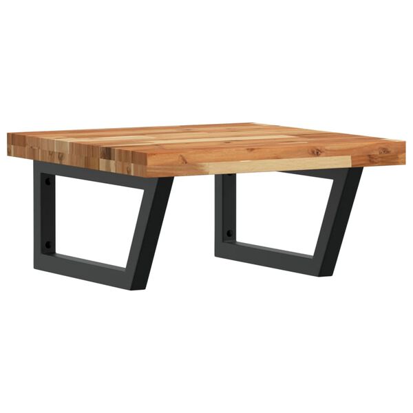 vidaXL Basin Shelf Wall Mounted Steel and Solid Wood Acacia