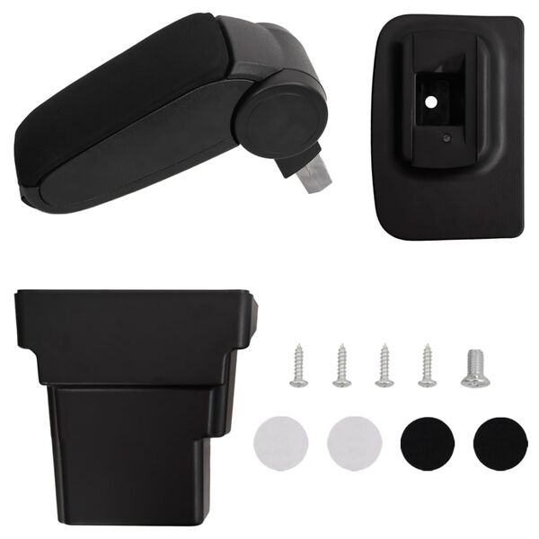vidaXL Car Armrest Black 17x32x(37-53) cm ABS