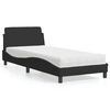 vidaXL Bed with Mattress "Dover" Black Single Velvet