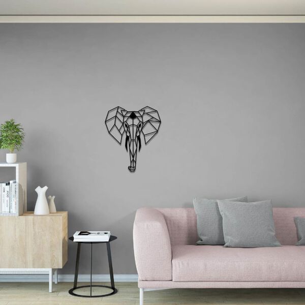 Homemania Wall Decoration Elephant 45x52 cm Steel Black
