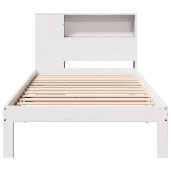 vidaXL Bookcase Bed without Mattress White 90x200cm Solid Wood Pine