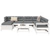 vidaXL 8 Piece Garden Sofa Set White Solid Wood Pine