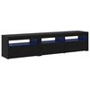 vidaXL TV Cabinet 2 pcs Black Oak Engineered Wood
