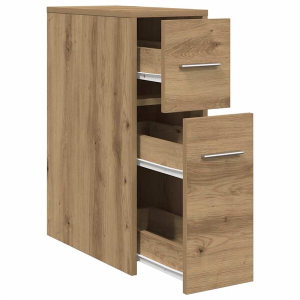 vidaXL Narrow Bathroom Cupboard with Wheels Artisian Oak Engineered Wood