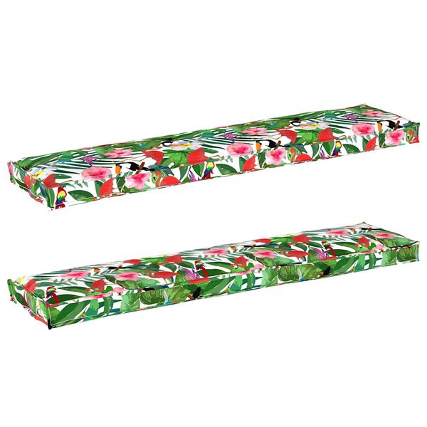 vidaXL Pallet Cushion Set Floral 2 pcs Tropical jungle 180 x 40 x 8 cm
