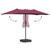 vidaXL Garden Parasol Bordeaux Red 385 x 209 x 244 cm Polyester