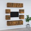vidaXL 8 Piece TV Cabinet Set Smoked Oak Engineered Wood