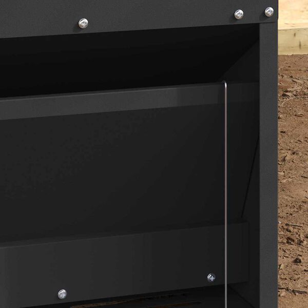 vidaXL Chicken Treadle Feeder Black 33 x 42 x 40 cm Cold-Rolled Steel