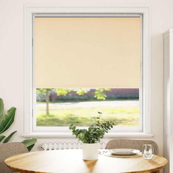 vidaXL Roller Blind Blackout Beige 115x130 cm Fabric Width 110.7 cm Polyester