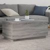 vidaXL Coffee Table with LED Lights Grey Sonoma 90x50x40 cm