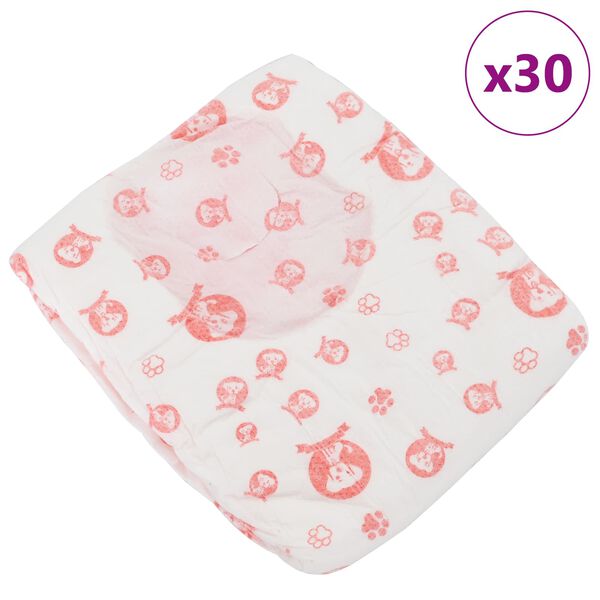 vidaXL Disposable Dog Diaper Female 30 pcs White S