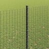 vidaXL Fence with Post Grey 1.6 x 25 m Steel and PVC